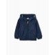 WINDBREAKER WITH REMOVABLE HOOD FOR BOYS, navy