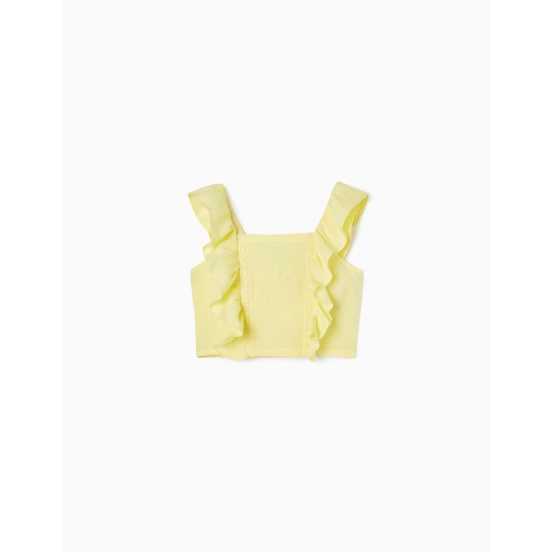 yellow set Broderie Anglaise