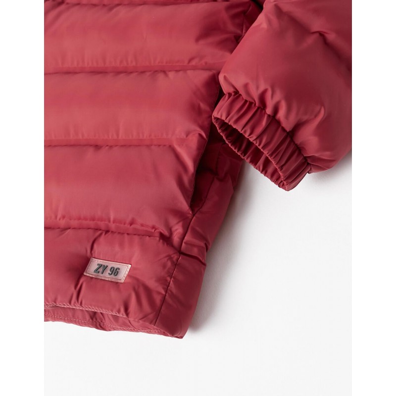 PADDED PUFFER JACKET FOR BOYS 'ZY 96', DARK RED