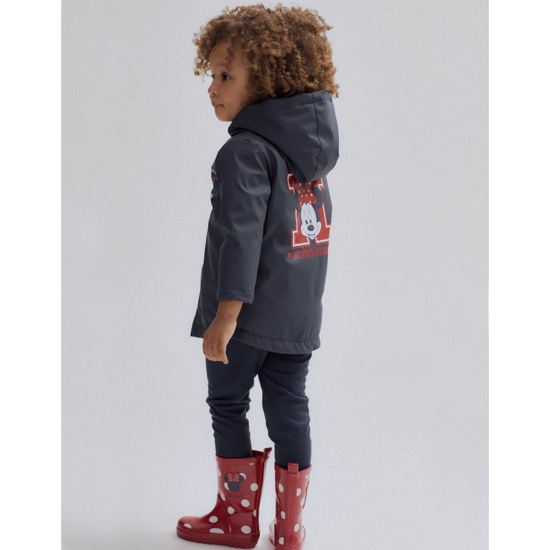 RUBBER PARKA WITH HOOD FOR BABY GIRLS 'MINNIE', DARK BLUE