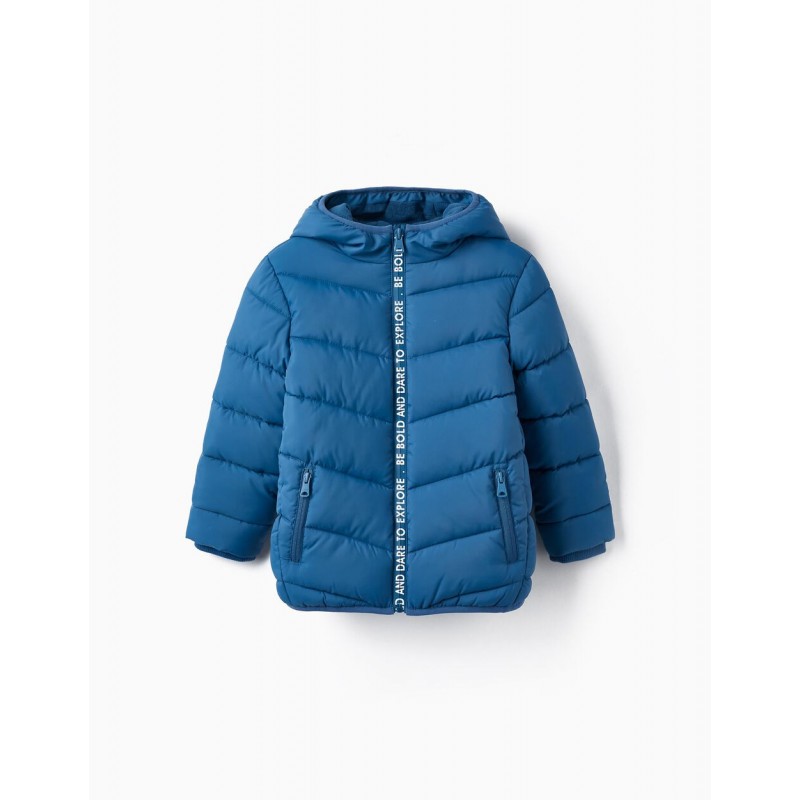PADDED PUFFER JACKET FOR BOYS 'DARE TO EXPLORE', BLUE