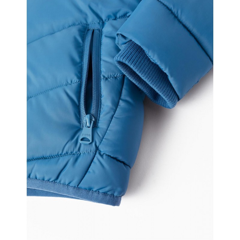 PADDED PUFFER JACKET FOR BOYS 'DARE TO EXPLORE', BLUE