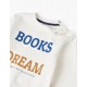 Μπλούζα φούτερ λευκή BOOKS AND DREAMS, 6-36m