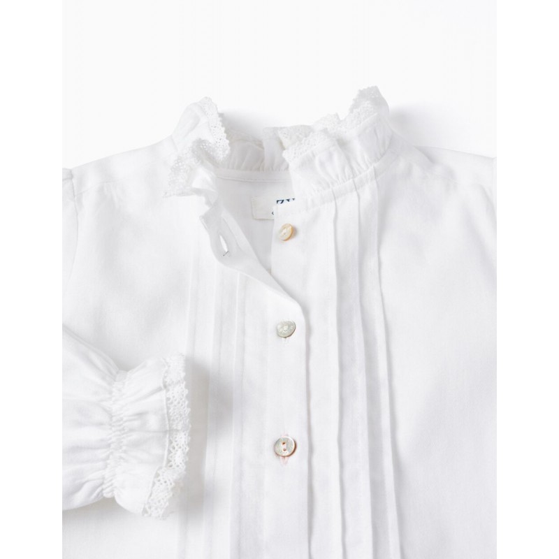 πουκάμισο λευκό με πιέτες 3-13