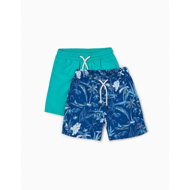 2 swim shorts for boys - AQUA