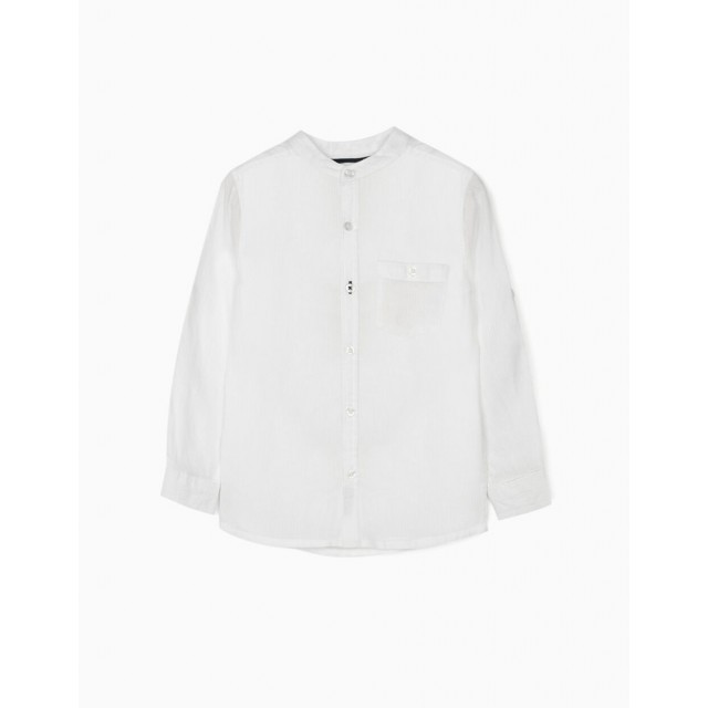 Cotton shirt with Mao collar