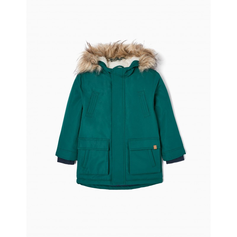 green parka with fur 3-13