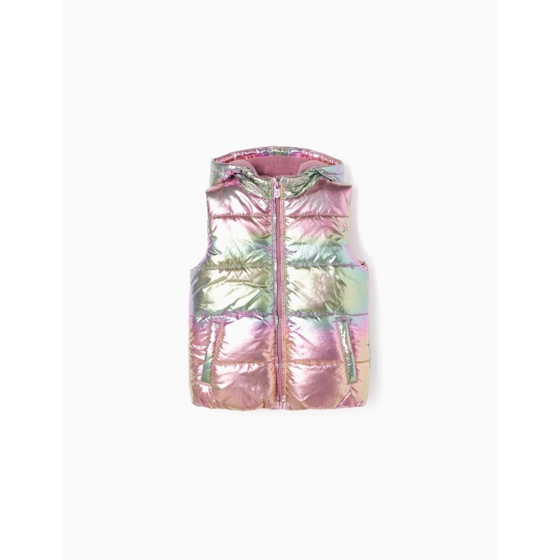 SHINY GILET WITH POLAR LINING FOR GIRLS 3-13
