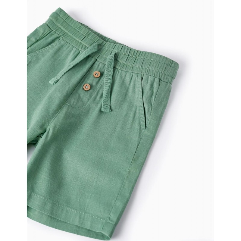 Σετ βαμβακερό πουκάμισο / σορτς, πράσινο  6-36μ