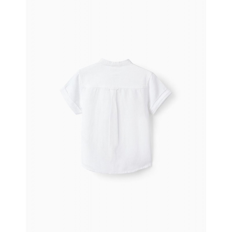 White short-sleeved shirt for baby boys