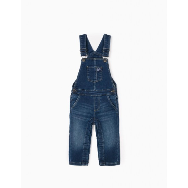 Blue denim dungarees for baby boys