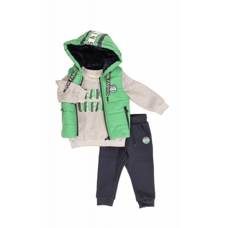 Green vest and tracksuit